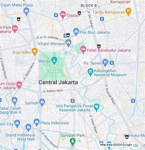 google maps jakarta pusat